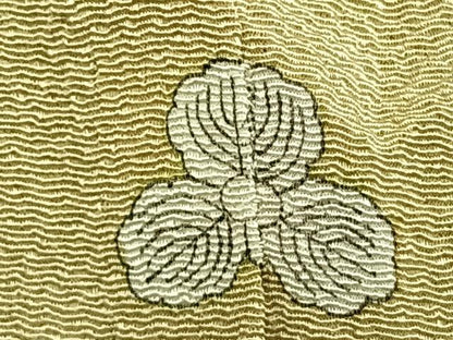 平和屋着物▽上質な色無地 単衣 木蘭色 鬼しぼ縮緬 正絹 逸品 AABD0312fy