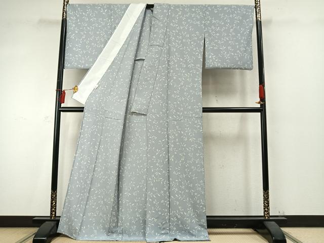 平和屋着物▽小紋　単衣　花唐草文　洗える着物　AABD0313fy
