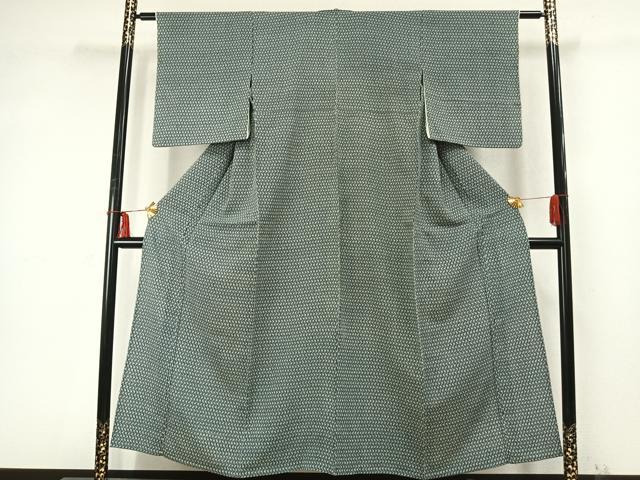 平和屋着物▽上質な小紋 単衣 メダカ 正絹 逸品 AABD0319fy
