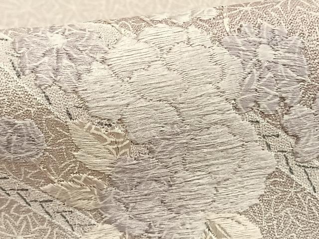 平和屋着物▽訪問着 単衣 刺繍 文箱 草花文 暈し染め 反端付き 正絹 逸品 AABD0328fy