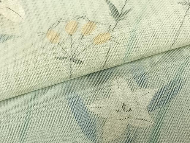 平和屋着物▽訪問着 無双 紗袷 紗×紗 手描き 草花文 正絹 逸品 AABD0329fy