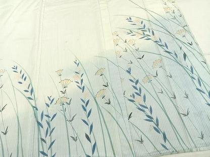 平和屋着物▽訪問着 無双 紗袷 紗×紗 手描き 草花文 正絹 逸品 AABD0329fy