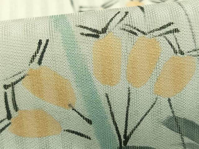 平和屋着物▽訪問着 無双 紗袷 紗×紗 手描き 草花文 正絹 逸品 AABD0329fy