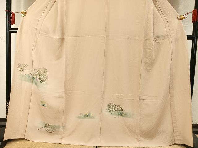 平和屋着物▽訪問着 単衣 手描き 蔦の葉枝花文 暈し染め 正絹 逸品 AABD0331fy