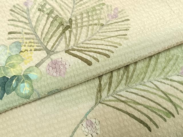 平和屋着物▽訪問着 単衣 手描き 蔦の葉枝花文 暈し染め 正絹 逸品 AABD0331fy