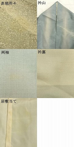 平和屋着物▽石川県指定無形文化財 牛首紬 白山工房 手織り 訪問着 単衣 作家物 霞文 正絹 逸品 AABD0332fy