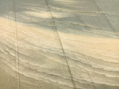 平和屋着物▽石川県指定無形文化財 牛首紬 白山工房 手織り 訪問着 単衣 作家物 霞文 正絹 逸品 AABD0332fy