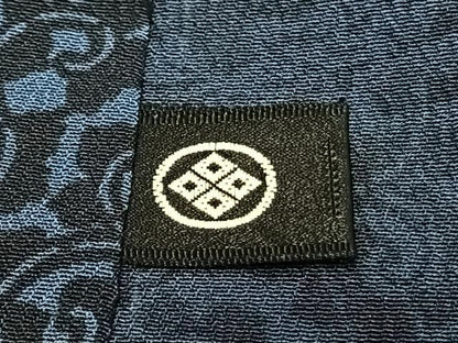 平和屋着物▽上質な小紋 単衣 藍 型染め 草花文 正絹 逸品 AABD0334fy