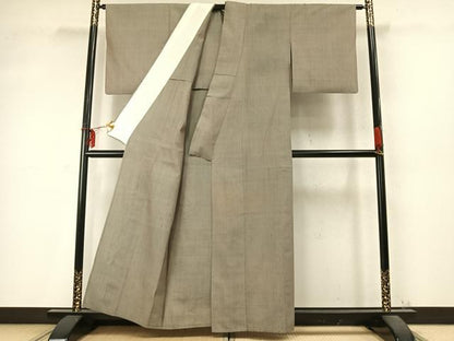 平和屋着物▽越後小千谷紬 単衣 霞文 証紙付き 正絹 逸品 AABD0339fy