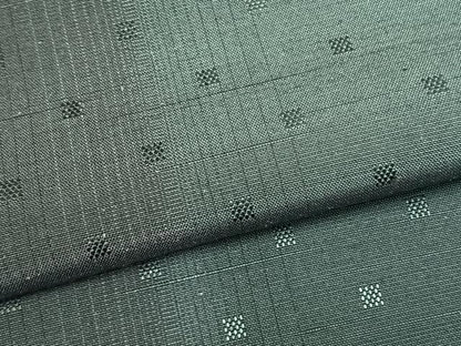 平和屋着物▽美濃里紬 単衣 色紙文 反端付き 正絹 逸品 未使用 AABD0345fy