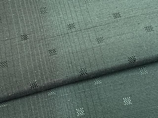 平和屋着物▽美濃里紬 単衣 色紙文 反端付き 正絹 逸品 未使用 AABD0345fy