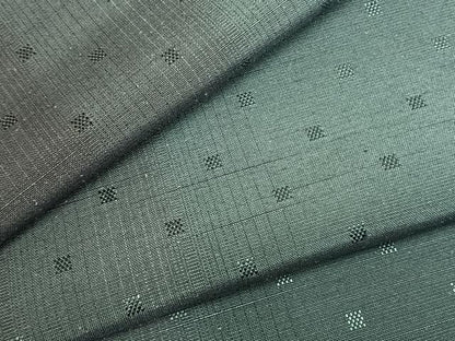 平和屋着物▽美濃里紬 単衣 色紙文 反端付き 正絹 逸品 未使用 AABD0345fy