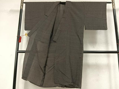 平和屋着物▽男性　紬　単衣　亀甲柄　正絹　逸品　未使用　AABD0346fy