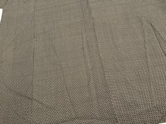 平和屋着物▽男性　紬　単衣　亀甲柄　正絹　逸品　未使用　AABD0346fy