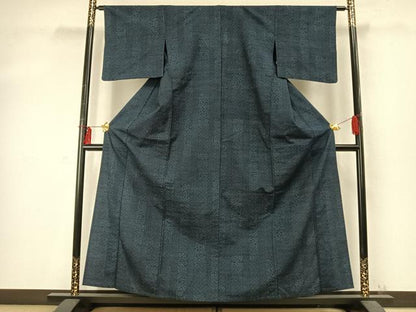 平和屋着物▽上質な紬 単衣 吉祥文 正絹 逸品 AABD0349fy