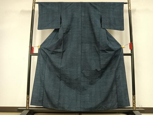 平和屋着物▽上質な紬 単衣 吉祥文 正絹 逸品 AABD0349fy