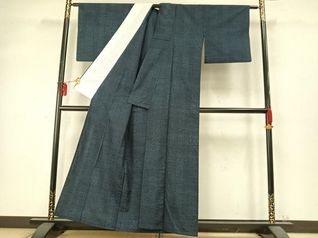 平和屋着物▽上質な紬 単衣 吉祥文 正絹 逸品 AABD0349fy