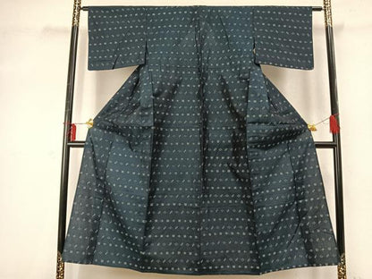 平和屋着物▽本場琉球絣 単衣 正絹 逸品 AABD0350fy