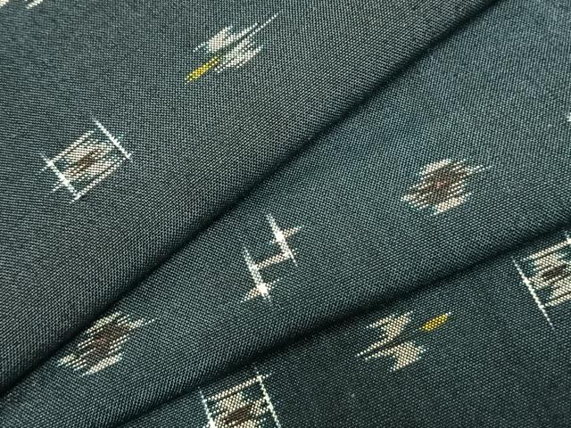 平和屋着物▽本場琉球絣 単衣 正絹 逸品 AABD0350fy