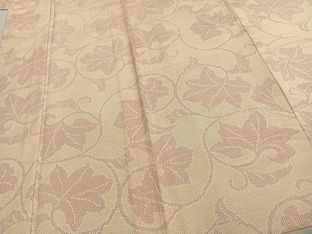 平和屋着物▽上質な紬　単衣　唐草文　正絹　逸品　AABD0352fy