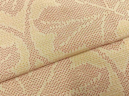 平和屋着物▽上質な紬　単衣　唐草文　正絹　逸品　AABD0352fy