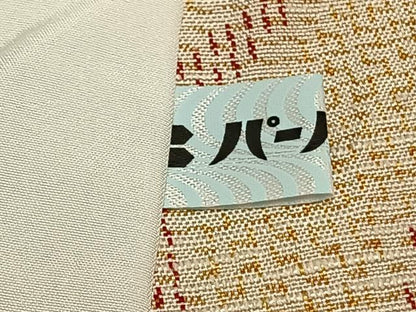 平和屋着物▽上質な紬　単衣　唐草文　正絹　逸品　AABD0352fy