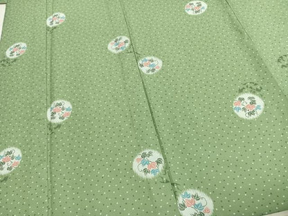 平和屋着物▽小紋 単衣 蔦の葉丸文 洗える着物 AABD0355fy