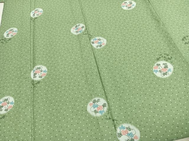 平和屋着物▽小紋 単衣 蔦の葉丸文 洗える着物 AABD0355fy