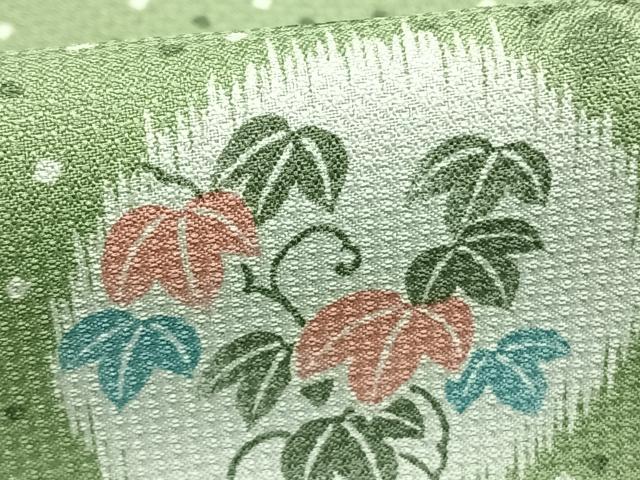 平和屋着物▽小紋 単衣 蔦の葉丸文 洗える着物 AABD0355fy