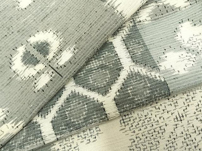 平和屋着物▽上質な紬 単衣 色紙重ね花文 正絹 逸品 AABD0357fy