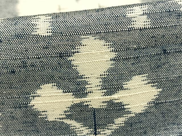 平和屋着物▽上質な紬 単衣 色紙花文 正絹 逸品 AABD0358fy