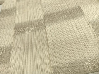 平和屋着物▽上質な紬 単衣 横段文 縞 正絹 逸品 AABD0362fy