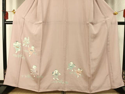 平和屋着物▽訪問着 単衣 人物文 正絹 逸品 AABD0363fy