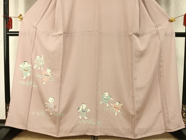 平和屋着物▽訪問着 単衣 人物文 正絹 逸品 AABD0363fy