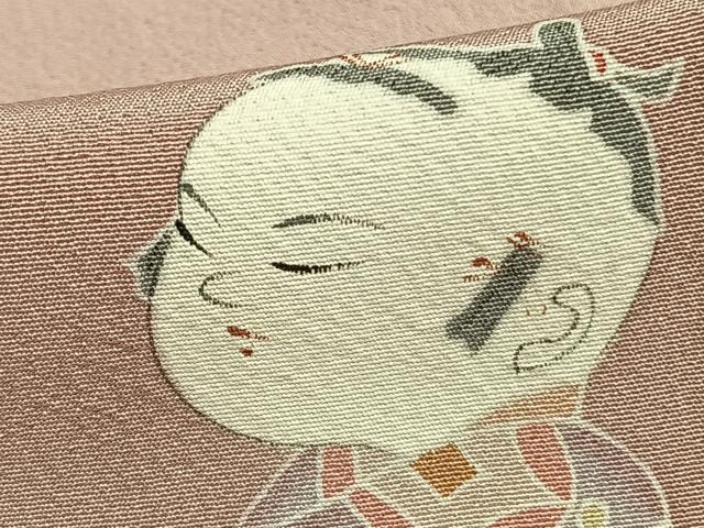 平和屋着物▽訪問着 単衣 人物文 正絹 逸品 AABD0363fy