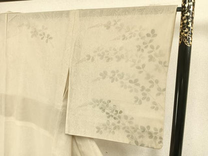 平和屋着物▽訪問着 無双 紗袷 紗×紗 手描き 萩文 正絹 逸品 AABD0364fy