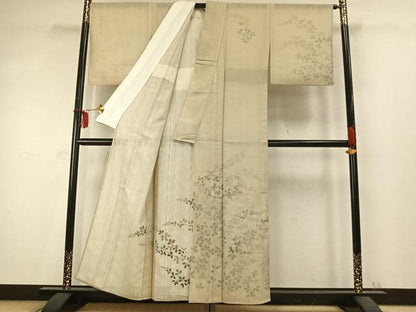 平和屋着物▽訪問着 無双 紗袷 紗×紗 手描き 萩文 正絹 逸品 AABD0364fy