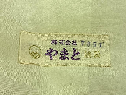 平和屋着物▽上質な色無地 単衣 花尽くし地紋 真赭色 やまと誂製 正絹 逸品 AABD0365fy