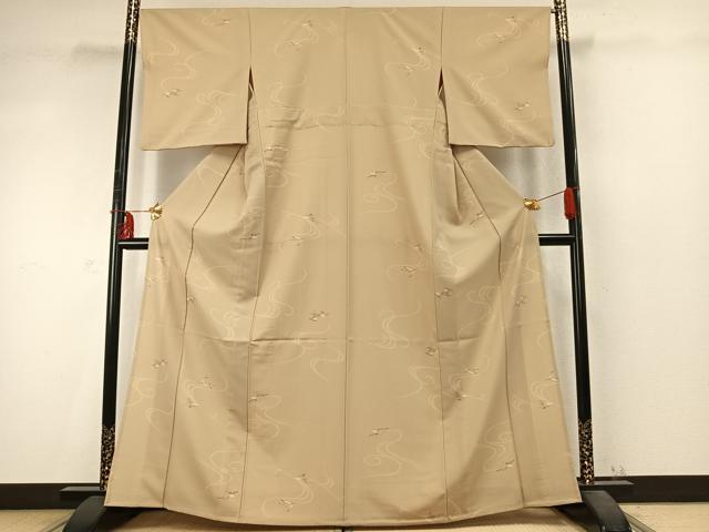 平和屋着物▽小紋 単衣 流水花文 洗える着物 AABD0367fy