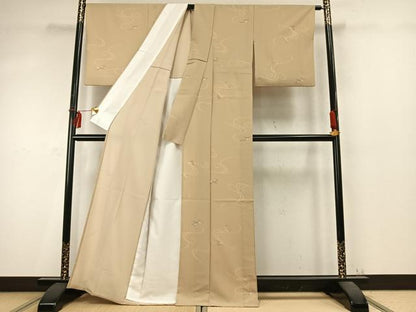 平和屋着物▽小紋 単衣 流水花文 洗える着物 AABD0367fy