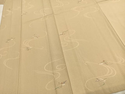 平和屋着物▽小紋 単衣 流水花文 洗える着物 AABD0367fy