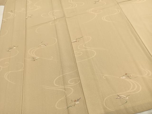 平和屋着物▽小紋 単衣 流水花文 洗える着物 AABD0367fy