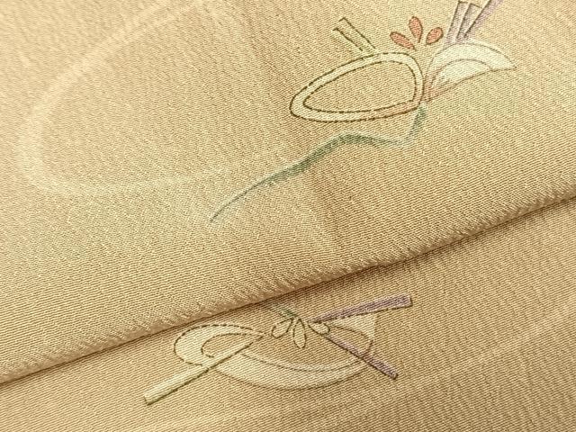 平和屋着物▽小紋 単衣 流水花文 洗える着物 AABD0367fy