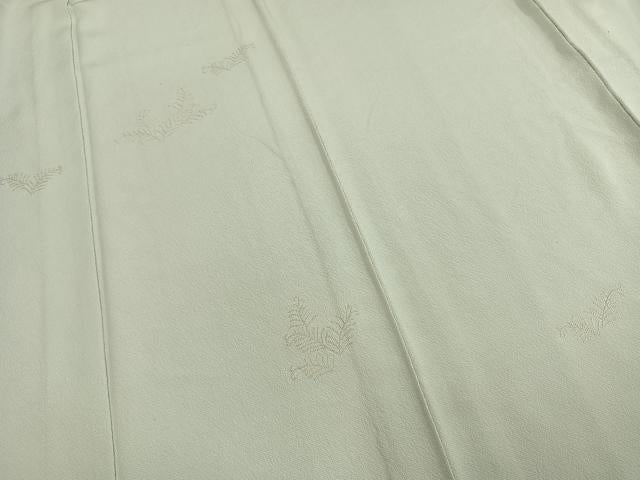 平和屋着物▽訪問着 単衣 総刺繍 草葉文 正絹 逸品 AABD0370fy