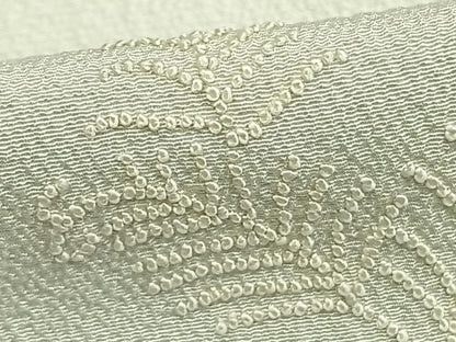 平和屋着物▽訪問着 単衣 総刺繍 草葉文 正絹 逸品 AABD0370fy