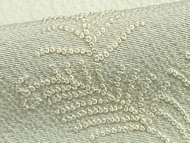 平和屋着物▽訪問着 単衣 総刺繍 草葉文 正絹 逸品 AABD0370fy