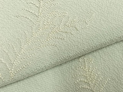 平和屋着物▽訪問着 単衣 総刺繍 草葉文 正絹 逸品 AABD0370fy