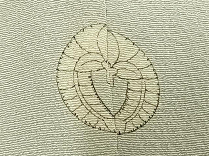 平和屋着物▽訪問着 単衣 総刺繍 草葉文 正絹 逸品 AABD0370fy
