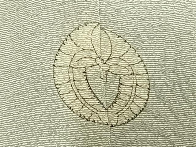 平和屋着物▽訪問着 単衣 総刺繍 草葉文 正絹 逸品 AABD0370fy