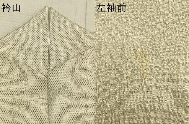 平和屋着物▽本塩沢 単衣 110亀甲 唐草間道 正絹 逸品 AABD0372fy